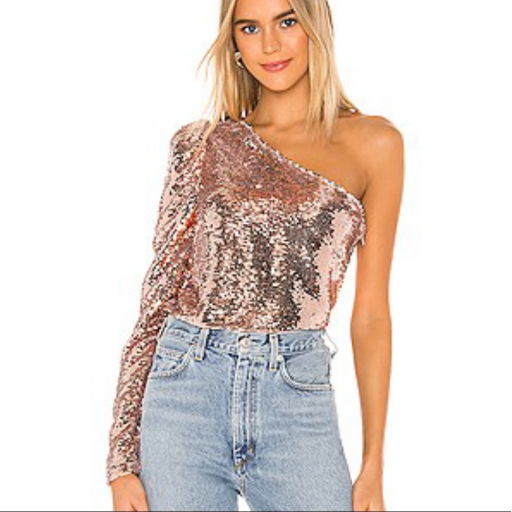 🆕 Lovers & Friends Shaline Sequin One Shoulder Top